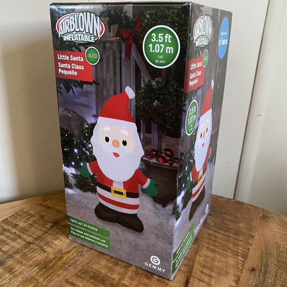 Gemmy Airblown‎ Inflatable LED Little Santa Claus 3.5 Ft Christmas Light Up NEW